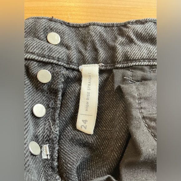 Women’s Pacsun Black High Rise Straight‎ Jean In Size 24 - Picture 4 of 5